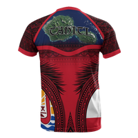 Tahiti T Shirt Tahiti Flag Coconut Leaves - Polynesian Pride