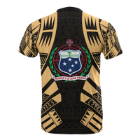 Samoa T Shirt Samoan Coat of Arms Polynesian Tattoo Gold Style - Polynesian Pride