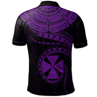 Wallis and Futuna Custom Polo Shirt Polynesian Waves (Purple) - Polynesian Pride