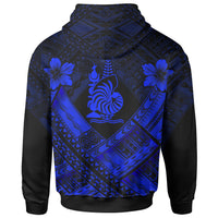 New Caledonia Polynesian Custom Zip up Hoodie New Caledonia Blue Seal Camisole Hibiscus Style - Polynesian Pride