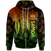 Samoa Zip up Hoodie Polynesian Wings (Reggae) Unisex Reggae - Polynesian Pride