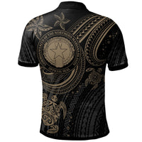 Northern Marianas Islands Custom Polo Shirt Gold Turtle - Polynesian Pride