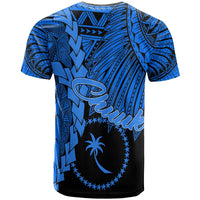 Chuuk Micronesia T Shirt Tribal Wave Tattoo Blue - Polynesian Pride
