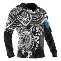 Northern Mariana Islands Polynesian Hoodie White Turtle - Polynesian Pride