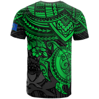 Pohnpei T Shirt Pohnpei Flag Green Turtle Hibiscus - Polynesian Pride