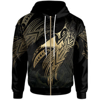 Tokelau Polynesian Zip Hoodie Legend Gold Version Unisex Black - Polynesian Pride