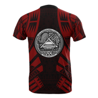 American Samoa T Shirt American Samoan Seal Polynesian Tattoo Red Style - Polynesian Pride