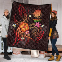 Marshall Islands Polynesian Premium Quilt - Legend of Marshall Islands (Red) - Polynesian Pride