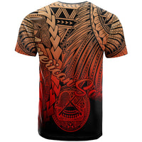 American Samoa Polynesian Custom T Shirt Tribal Wave Tattoo Red Ver 2 - Polynesian Pride