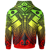 Kosrae Zip up Hoodie Reggae Seal with Polynesian Tattoo - Polynesian Pride