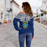 Pitcairn Islands Pride Women Off Shoulder Sweater - LT12 - Polynesian Pride