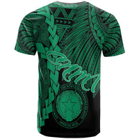 Northern Mariana Islands Polynesian Custom T Shirt Tribal Wave Tattoo Green - Polynesian Pride