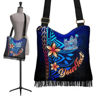 Fiji Custom Personalised Boho Handbag - Vintage Tribal Mountain Crest - Polynesian Pride