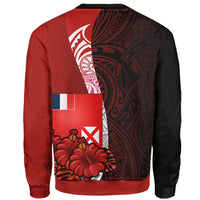 Wallis And Futuna Polynesian Sweater - Coat Of Arm With Hibiscus - Polynesian Pride
