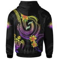 Marshall Islands Custom Hoodie Plumeria Flowers with Spiral Patterns - Polynesian Pride