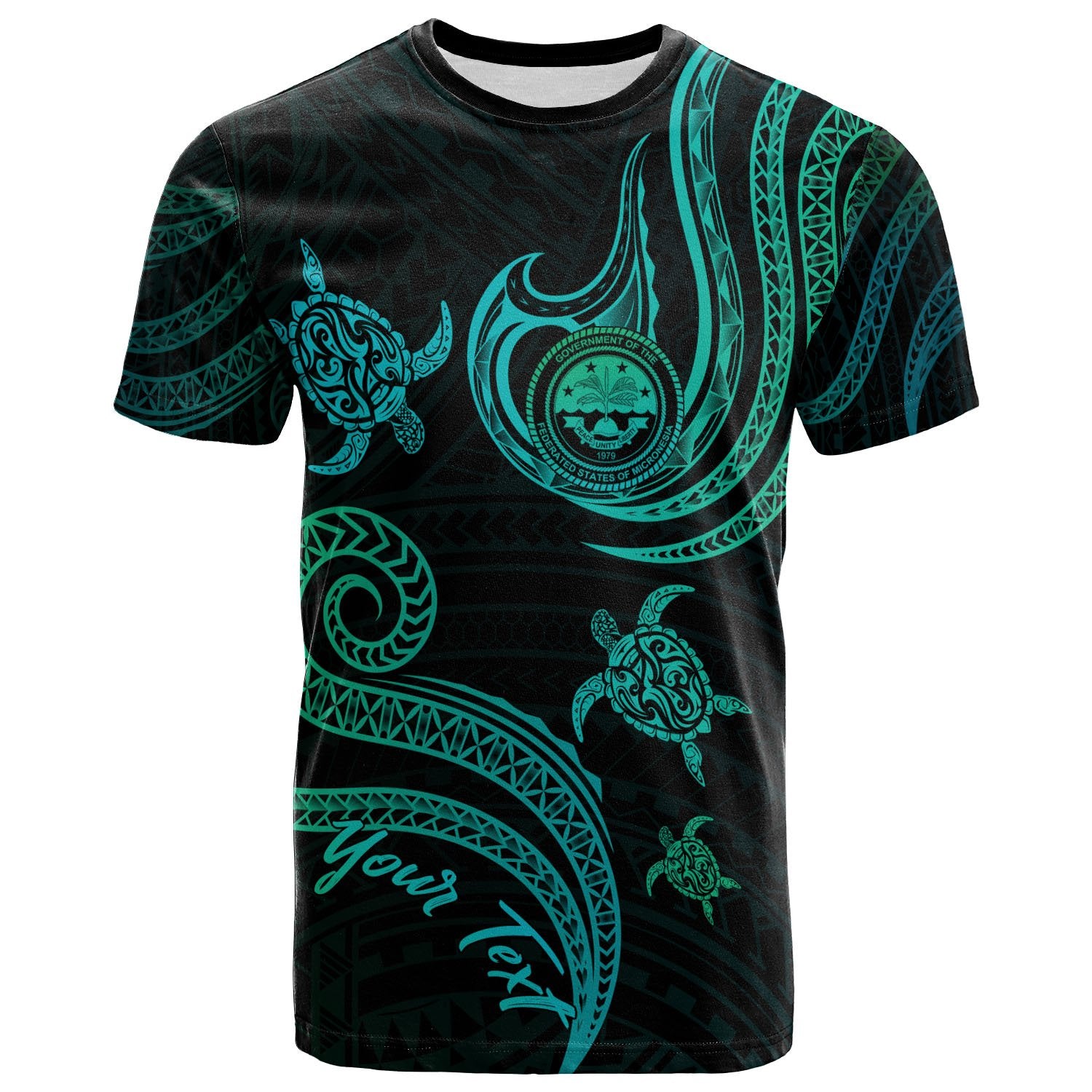 Federated States of Micronesia Custom T Shirt Polynesian Turtle With Pattern Unisex Art - Polynesian Pride