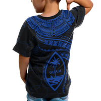 Guam Polynesian Custom T Shirt Guam Waves (Blue) - Polynesian Pride