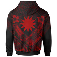 Nauru Polynesian Custom Hoodie Nauru Red Seal Camisole Hibiscus Style - Polynesian Pride