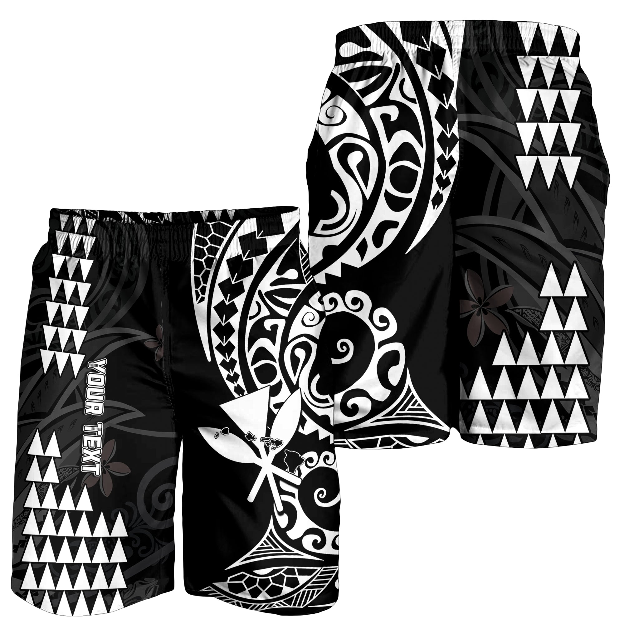 (Custom Personalised) Hawaii Day Kakau Men Shorts Proud To Be Hawaiian Black Kanaka Maoli LT13 Black - Polynesian Pride