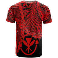 Hawaii Polynesian Custom T Shirt Tribal Wave Tattoo Red - Polynesian Pride