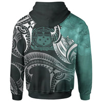 Samoa Custom Hoodie Samoa Seal Wave Style (Green) - Polynesian Pride