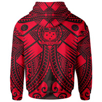 Samoa Polynesian Hoodie Samoa Red Seal with Polynesian Tattoo - Polynesian Pride