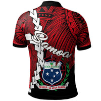 Samoa Polynesian Custom Polo Tribal Wave Tattoo Flag Color - Polynesian Pride