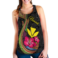 Hawaii Polynesian Fish Hook Hibiscus Women Tank Top - LT12 - Polynesian Pride