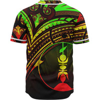 New Caledonia Baseball Shirt - Reggae Color Cross Style - Polynesian Pride