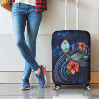 Guam Polynesian Luggage Cover - Blue Turtle Hibiscus - Polynesian Pride