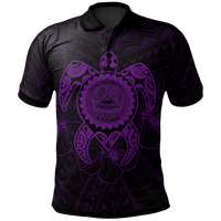 American Samoa Polynesian Polo Shirt Vintage Polynesian Turtle (Purple) Unisex Purple - Polynesian Pride