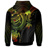 Papua New Guinea Custom Hoodie Reggae Turtle - Polynesian Pride
