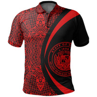 Hawaii Polynesian Polo Shirt Red Circle Style - Polynesian Pride
