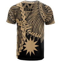 Nauru Polynesian Custom T Shirt Tribal Wave Tattoo Gold - Polynesian Pride