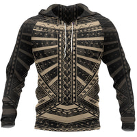Polynesian Tattoo All Over Hoodie Gold Unisex Gold - Polynesian Pride