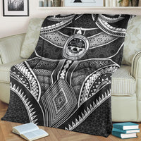 Polynesian FSM Premium Blanket - Poly Pattern With COA Federated States of Micronesia White - Polynesian Pride