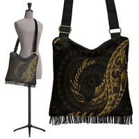 Kanaka Boho Handbag - Polynesian Pattern Style Gold Color - Polynesian Pride