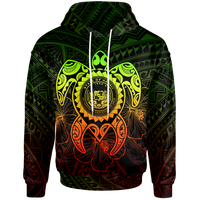 Hawaii Polynesian Hoodie Vintage Polynesian Turtle (Reggae) Unisex Reggae - Polynesian Pride