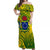 Cook Islands Off Shoulder Long Dress Matau Polynesian Simple Green Fish Hook LT13 Long Dress Green - Polynesian Pride