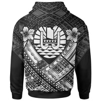 Tahiti Custom Polynesian Hoodie Tahiti White Seal Camisole Hibiscus Style - Polynesian Pride