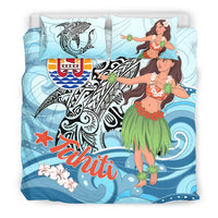 French Polynesia Bedding Set - Polynesian Girls With Shark - Polynesian Pride