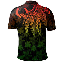 Pohnpei Custom Polo Shirt Polynesian Wings (Reggae) - Polynesian Pride