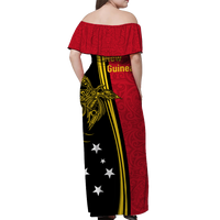Papua New Guinea Independence Anniversary Polynesian Tribal Women Off Shoulder Dress - LT12 - Polynesian Pride