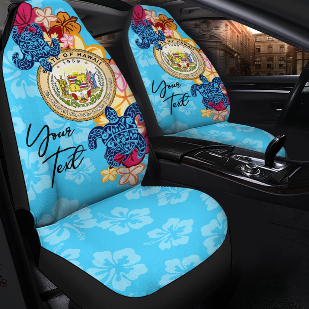 Hawaii Custom Personalised Car Seat Covers - Tropical Style Universal Fit Blue - Polynesian Pride