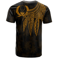 Pohnpei Custom T Shirt Polynesian Wings (Golden) - Polynesian Pride