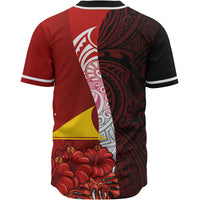 Tokelau Polynesian Custom Personalised Baseball Shirt - Coat Of Arm With Hibiscus - Polynesian Pride
