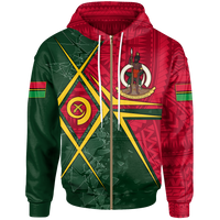Vanuatu Zip up Hoodie Vanuatu Legend Unisex Red - Polynesian Pride