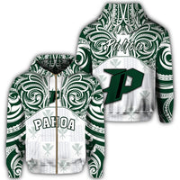 hawaiiZipper Hoodie Kanaka Pahoa High School Zipper Hoodie Demodern Style Unisex White - Polynesian Pride