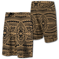 Hawaii Polynesian Seamless Board Shorts Gold Men Gold - Polynesian Pride