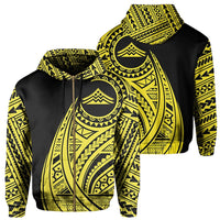 Hawaii Mauna Kea Polynesian Zip up Hoodie Tatoo Style Yellow Unisex Yellow - Polynesian Pride